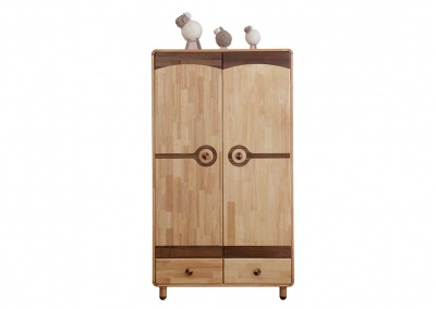 Solid wood four-door wardrobe