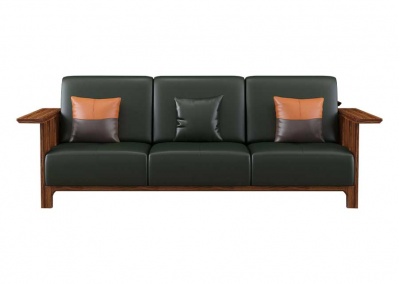 solid wood Three-person sofa