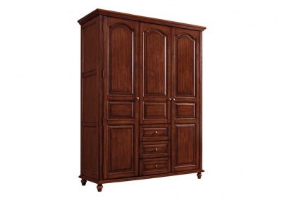 Solid wood four-door wardrobe