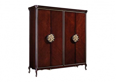 Solid wood four-door wardrobe