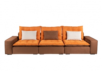 Genuine Leather Square Arm Sofa