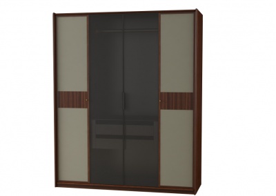 Solid wood four-door wardrobe