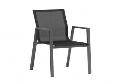 Mesh And Aluminum Cordoba Out Dining Chair