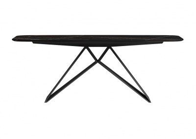 Black gold rock board dining table