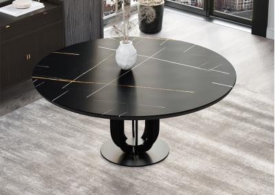 Slate round dining table