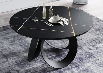 Slate round dining table