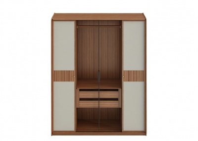 Solid wood four-door wardrobe