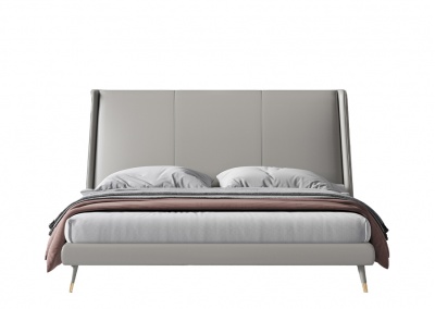 Genuine leather platform bed