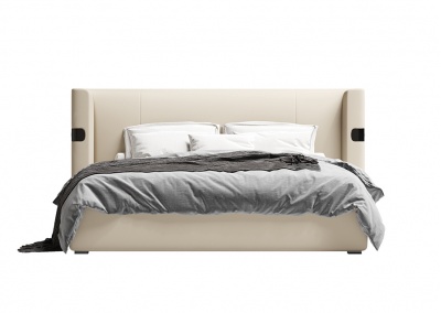 Genuine leather platform bed