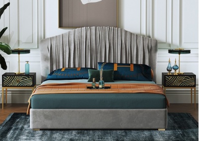 Fabric platform bed