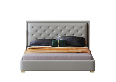 Genuine leather platform bed