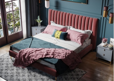 Fabric platform bed