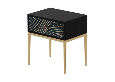 Solid wood printing bedside table