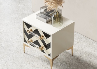 Wave pattern bedside table