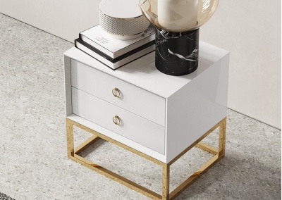 Double drawer bedside table