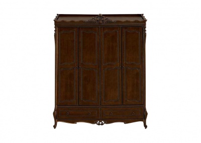 Solid wood four-door wardrobe