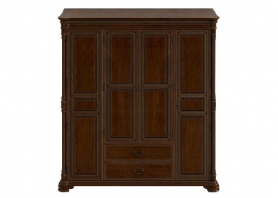 Solid wood four-door wardrobe