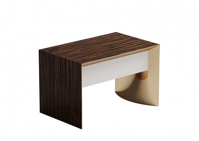 Wood veneer bedside table