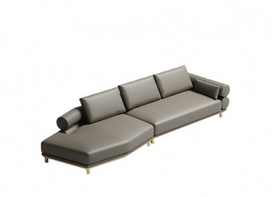 Leather combination sofa