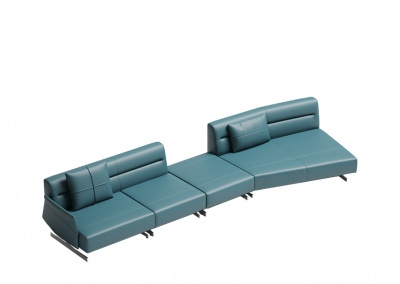 Leather modular sofa