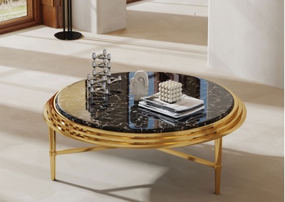 Marble round coffee table