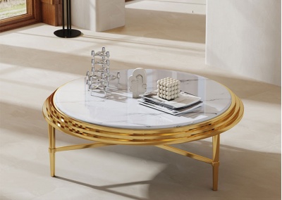 Marble round coffee table