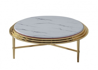 Marble round coffee table