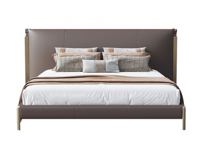 Leather platform bed