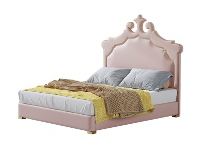 Simulated leather platform bed