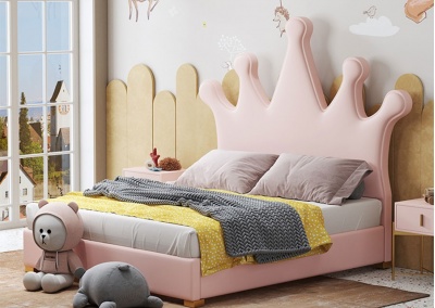 Simulated leather platform bed