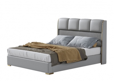 Leather platform bed