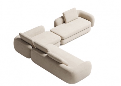 Chaise longue sofa for three