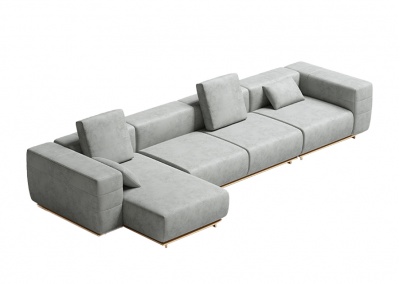 Chaise longue multi-seat leather sofa