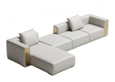 Chaise longue sofa for three