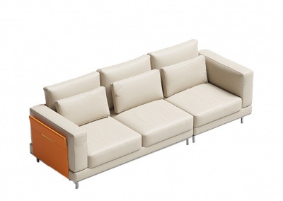 Multi-seat leather sofa