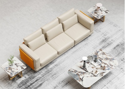 Multi-seat leather sofa