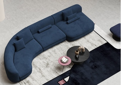 Curved multi-seat sofa