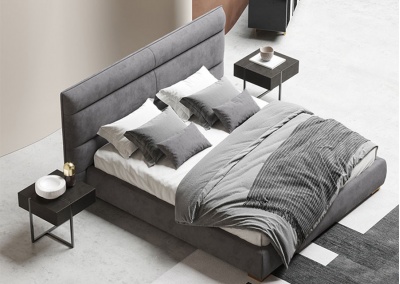 Leather platform bed