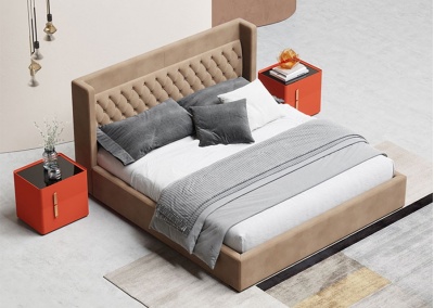 Fabric platform bed